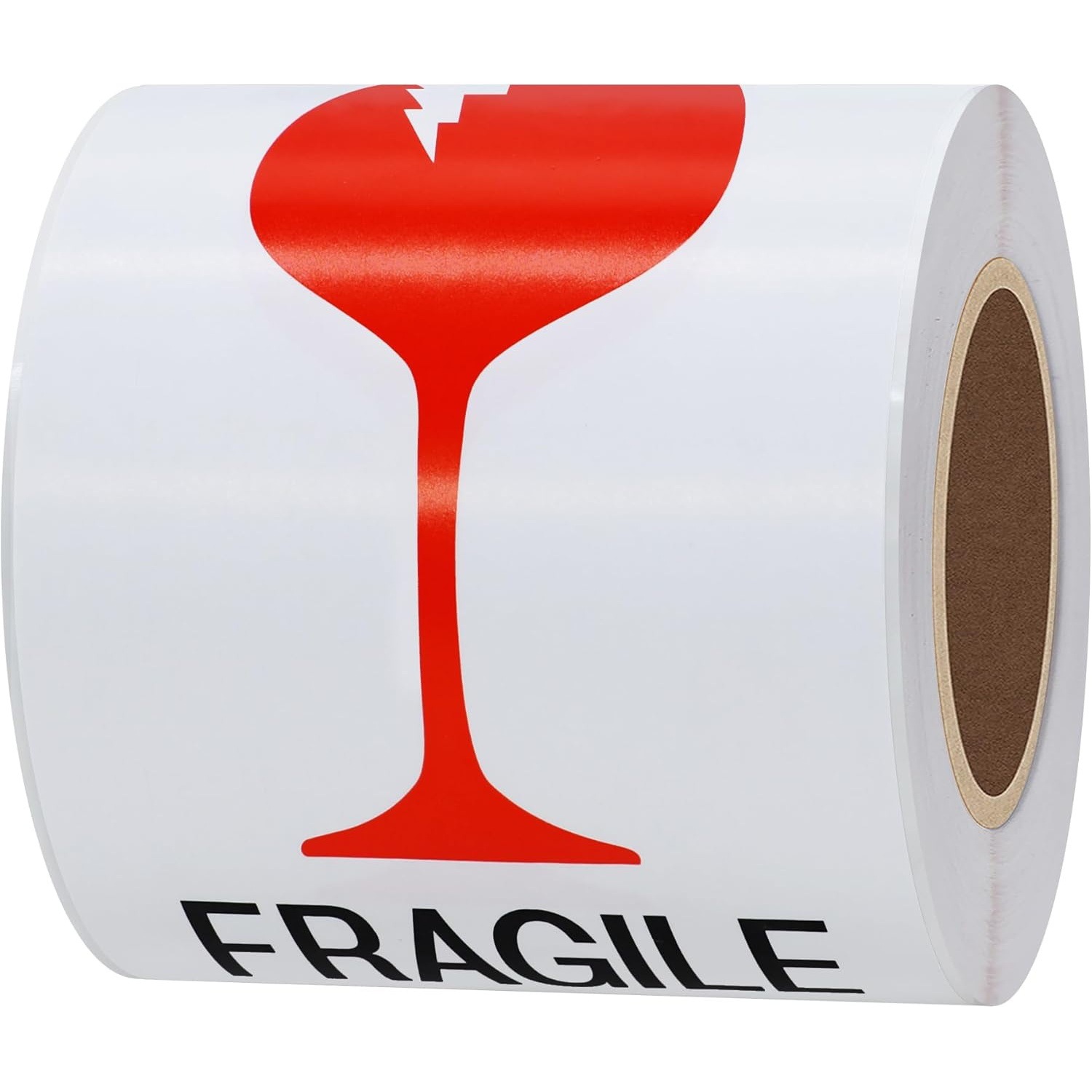 易碎玻璃小心搬运警示贴纸卷装防摔运输标签