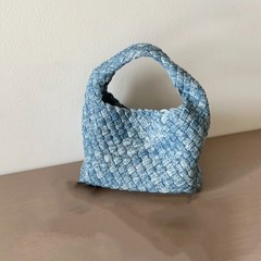 手作りデニム織りバッグ、キャベツバスケットバッグ、レディースファッショナブルで絶妙なハンドバッグ、チェーンクロスボディスモールバケットバッグ、トートバッグ