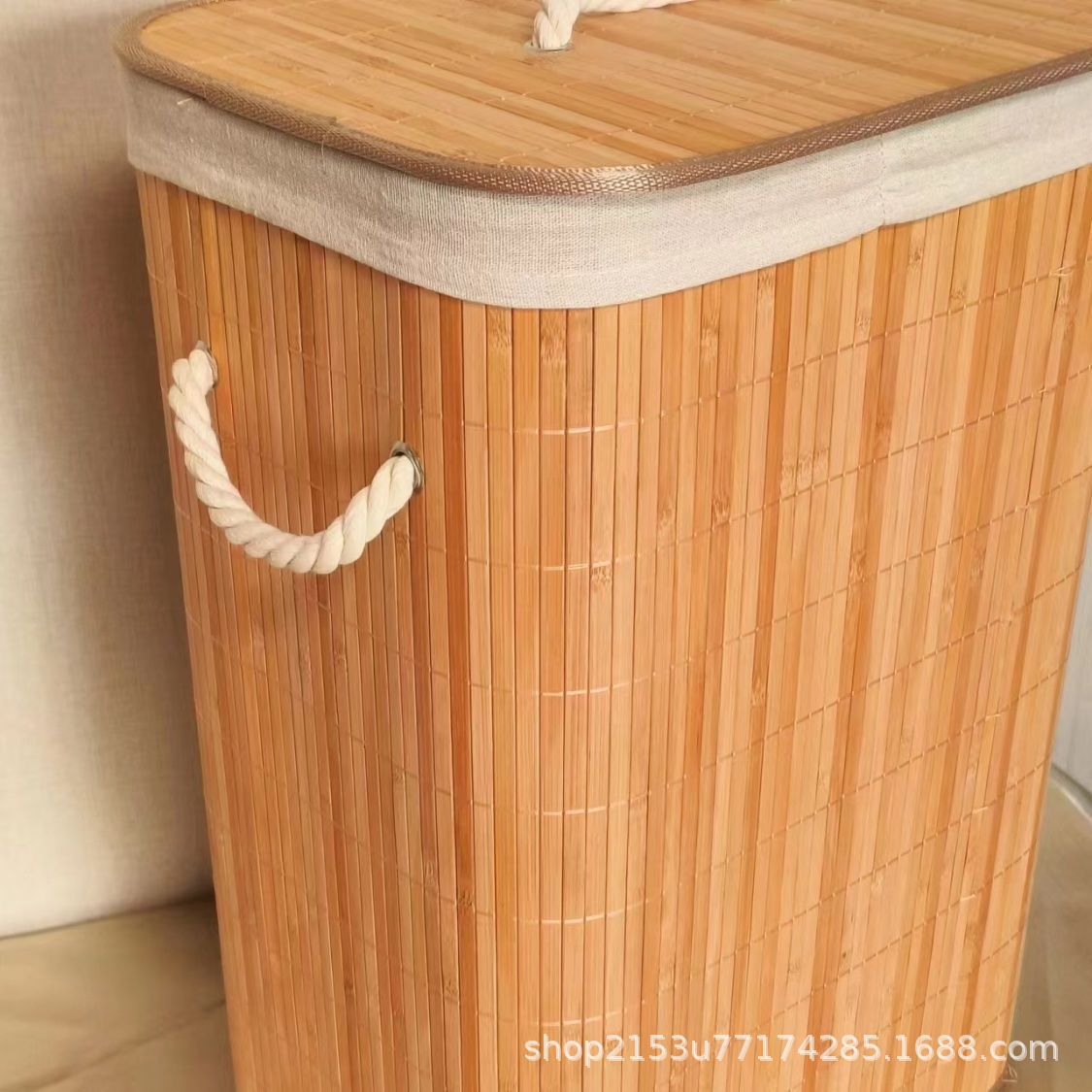 Bamboo Laundry Hamper Dirty Clothes Basket Bamboo Weave Storage Basket Bamboo Foldable Dirty Clothes Basket Clothing Storage Barrel Home Use