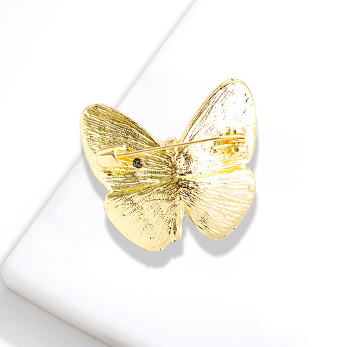 Butterfly brooch for women, anti-exposure imitation abalone shell rhinestone brooch, cheongsam accessories, high-end butterfly corsage