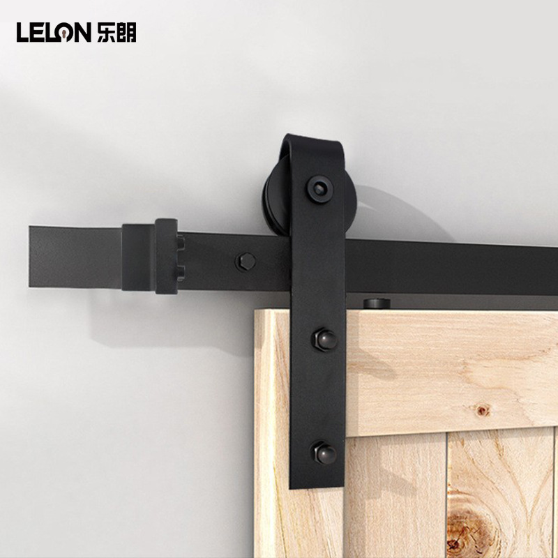 Personalizada americana pesada puerta deslizante puerta de granero camino de ruedas cocina dormitorio puerta de granero carril de suspensión conjunto completo de carril de guía de puerta deslizante
