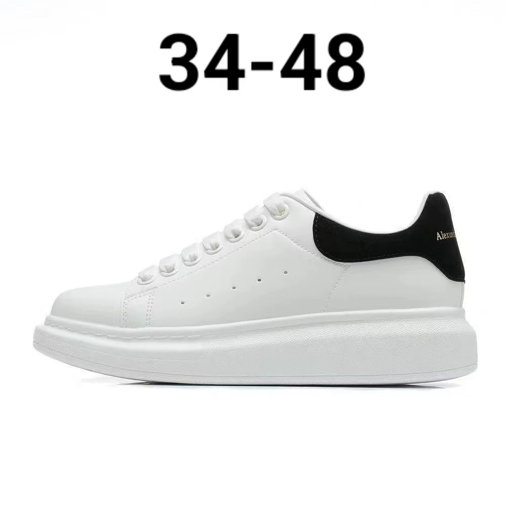 Маккуин маленькие белые туфли женские весенние высокие версии дикие отражающие головные слои из кожи с толстым подошвением и увеличенной плоской подошвы повседневная обувь