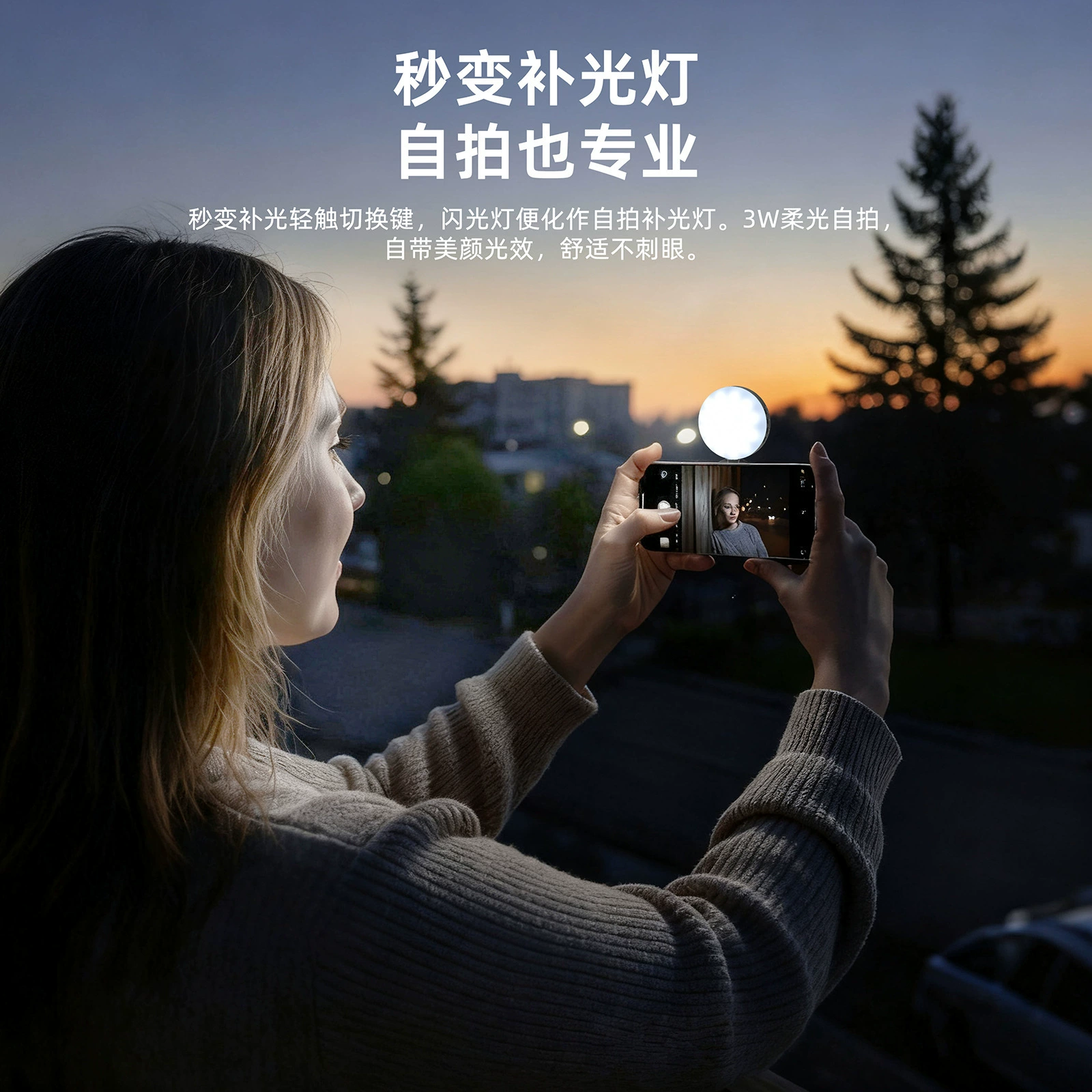 Mobile phone, lamp, small handheld mirror, internet celebrity