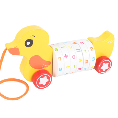 Niños dibujos animados digital cachorro animal remolque coche de madera coche de juguete cachorro de madera cocodrilo remolque juguete