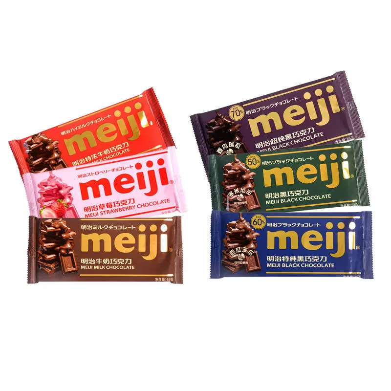 Шоколад Meiji Meiji блок шоколада серии 65 г молочный шоколад и тёмный шоколад закуски