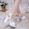 Coarse heeled sandals Schoolgirl 2022 new pattern Toe non-slip Waterproof Versatile Korean Edition lady High-heeled Rome shoes