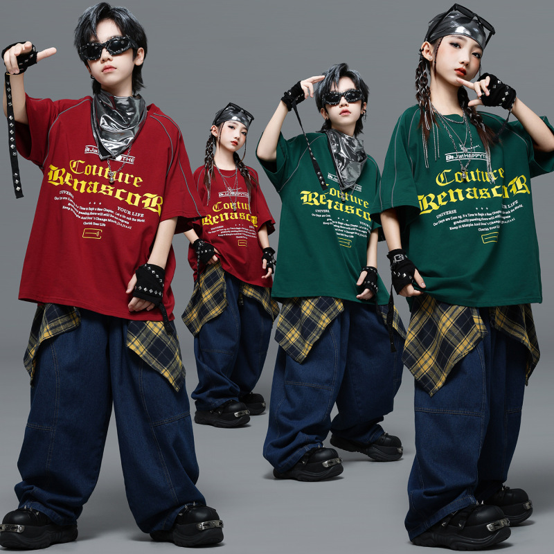 Children's Trendy Hip-Hop Suits, Girls' Personalized Jazz Dance Performance Costumes, Student Group Boys' Street Dance Performance Team Uniforms Children's Trendy Hip-Hop Suits, Girls' Personalized Jazz Dance Performance Costumes, Student Group Boys' Street Dance Performance Team Uniforms