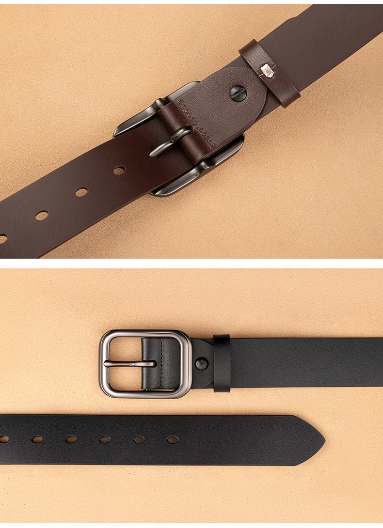 Men's New Style Top Grain Cowhide Belt with Japanese Buckle Genuine Leather High-end Business Versatile Casual Trendy Waistband