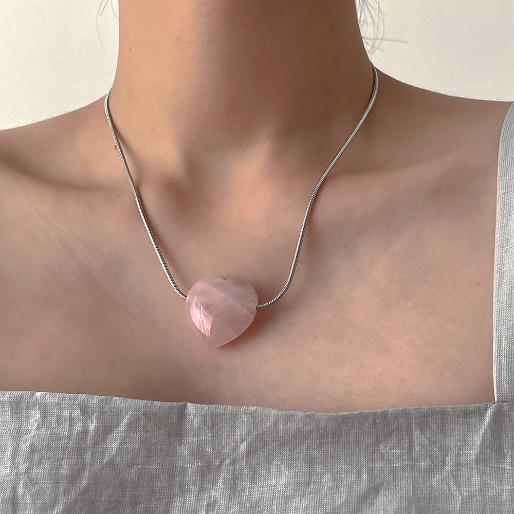 Fashion Star Heart Shape Titanium Steel Plating Necklace 1 Piece