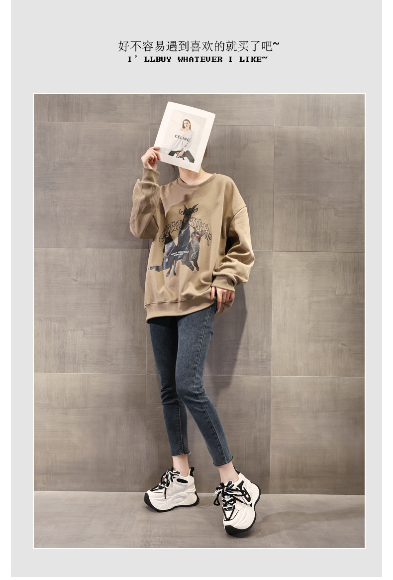 Giày sneaker nữ đế dày tăng chiều cao phong cách bánh xốp mềm mại — Màu be chi tiết 9