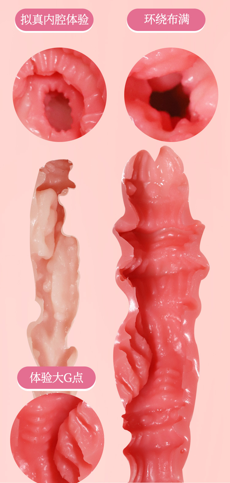 Jiuai Xiaoboli Male Masturbator Mold, Realistic Vaginal and Anal Entry, Manual TPE Half-Body Model — detail image 5