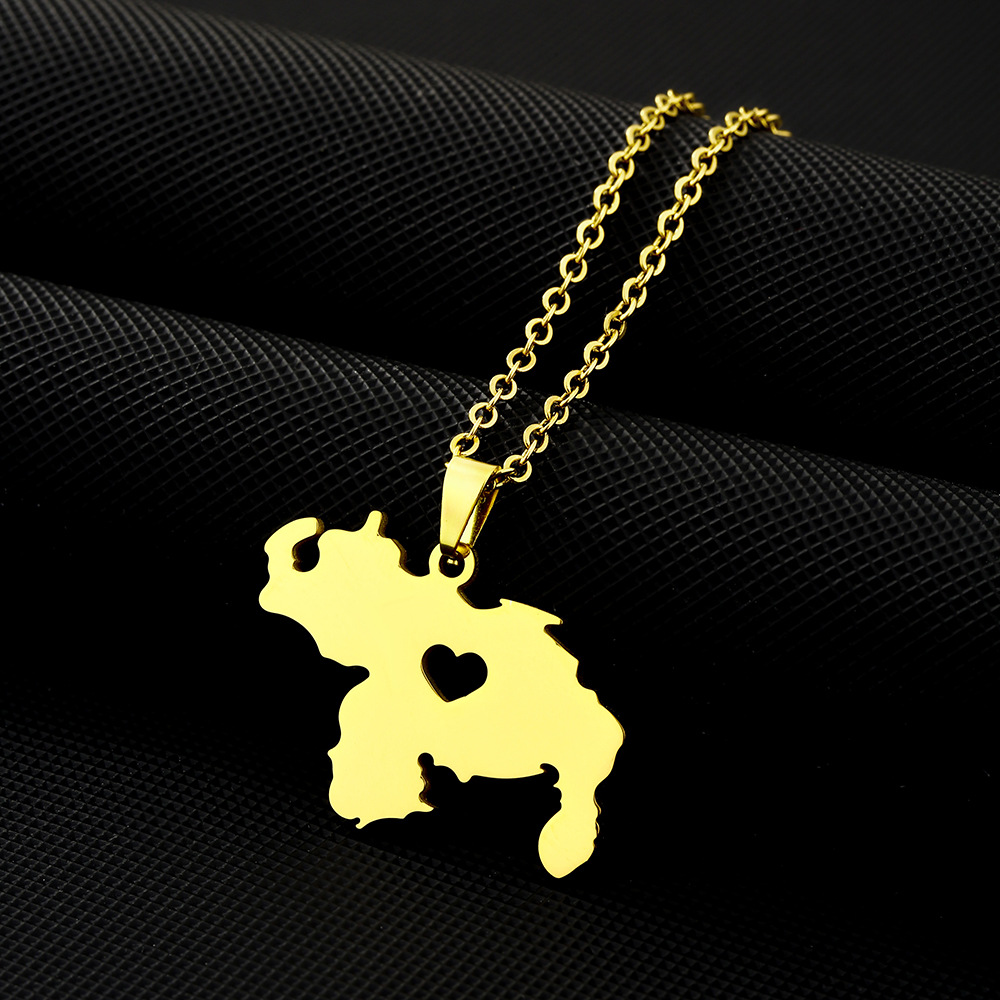 Map, Customization Laser Engraving Pattern Simple Style Map Customization Laser Engraving Titanium Steel Unisex Pendant Necklace Men Pendant Necklaces