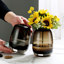 北欧玻璃透明 小号 日式简约创意家居餐桌装饰鲜花插花瓶摆件