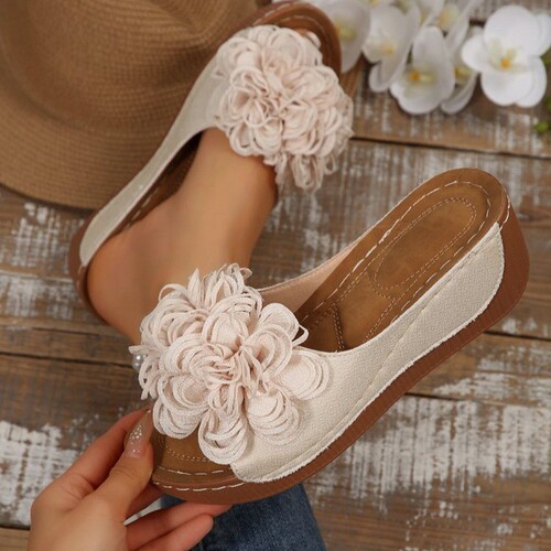Women's Summer New Fish Mouth Flower Comfort Outdoor Beach Sandals Wholesale
