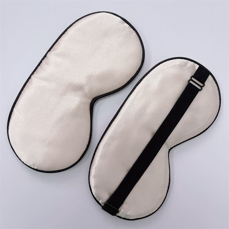 Máscara de ojo de seda para dormir de doble cara de seda artificial Máscara de ojo de sombreado de seda de mora color sólido máscara de ojo de satén en stock al por mayor