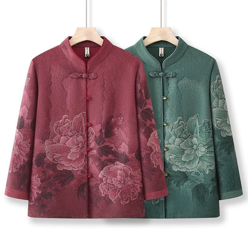 Spring shirt, thin summer clothing, Chinese style, for middle age