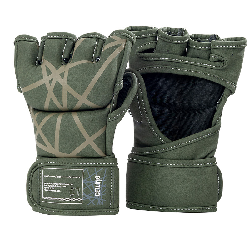 Guantes de entrenamiento de lucha MMA Sanda de venta directa de fábrica ZTTY, serie UFC, guantes de combate profesionales de medio dedo