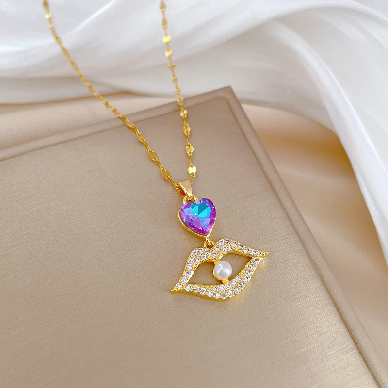 Collana girocollo con perle in acciaio titanio per donna_voghion.com