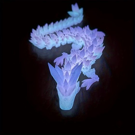 Luminous Dragon Crystal Dragon Simulation Model Animal Chinese Ornaments Creative Boys Toys Children 3D Printing 61 Section