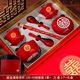 Hot stamping 2 cups 2 bowls 2 chopsticks 2 spoons + gift box + 1 square tray