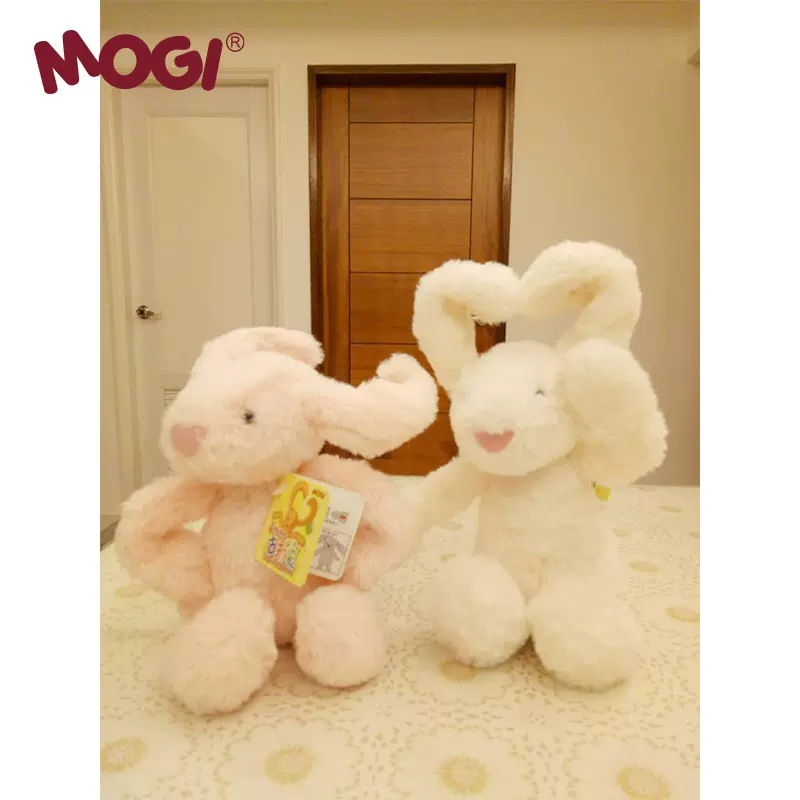 跨境创意礼物古折兔毛绒玩具玩偶公仔安抚小兔子源头工厂批发