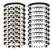 跨境欧美爆款热销彩色软陶字母足球篮球棒球手链个性百搭弹力手链