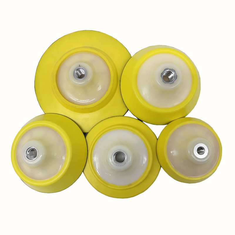 4/5/6.5寸电动工具抛光机用高速PU自粘抛光盘吸盘植绒砂纸托盘