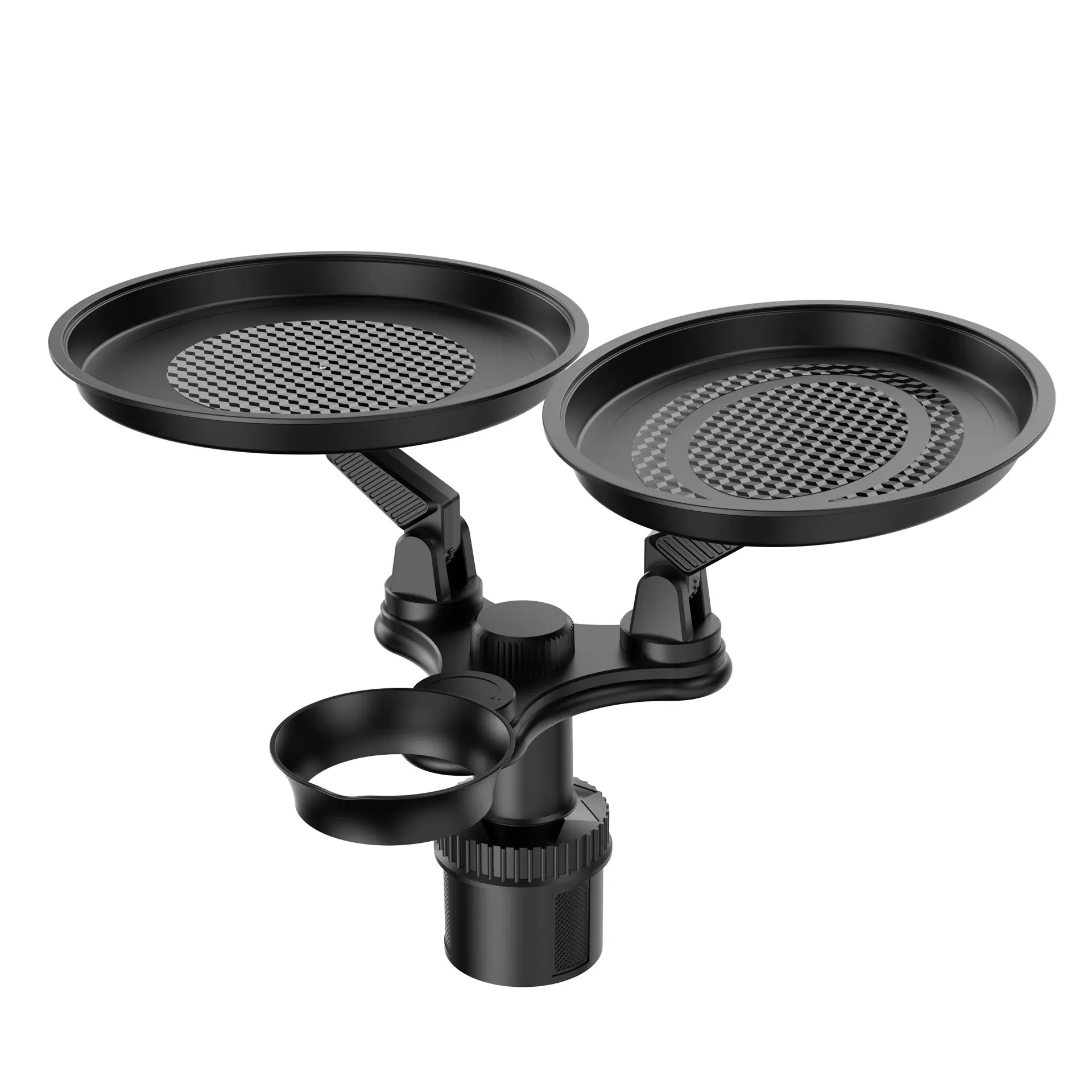 360度旋转水杯托盘3 饮料咖啡汉堡水杯架多功能车载餐盘置物架