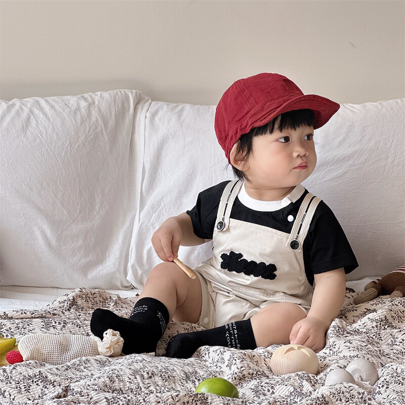 Infant Clothing 2026 Summer 1-3 Years Old Casual Boys' Short-Sleeved Overalls Set Thin Type a Outdoor Wear