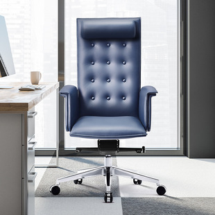 Light Luxury Italian Executive Chair, Home Computer Chair, Office Chair, Gaming Chair, Leather Boss Chair, Modern Study Chair