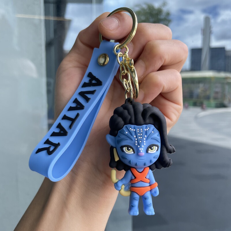 可爱蓝色精灵钥匙扣阿凡达公仔娃娃机包包挂件汽车钥匙链小礼品|undefined