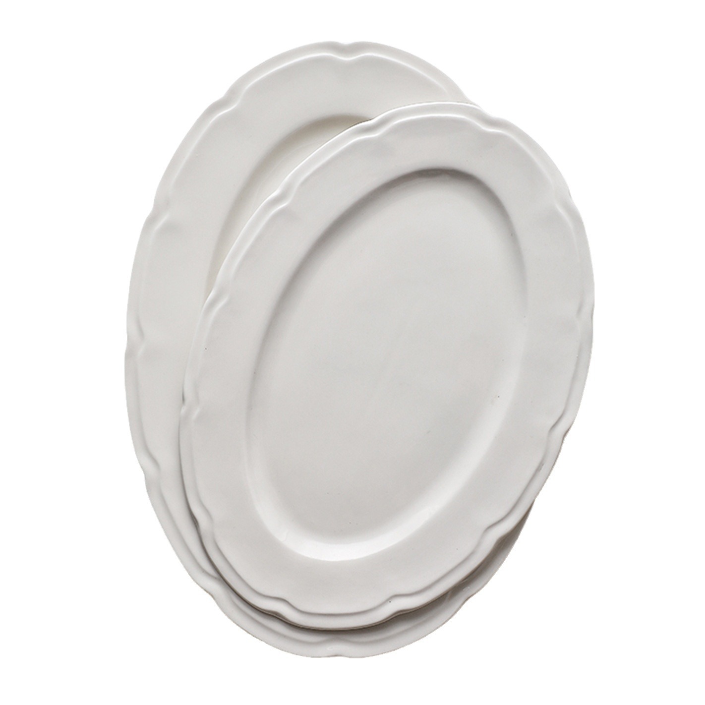 Plato de pescado de cerámica blanca pura, plato de pescado al vapor, plato de pescado asado, plato de platos grandes, plato de pescado nuevo, plato oval ancho