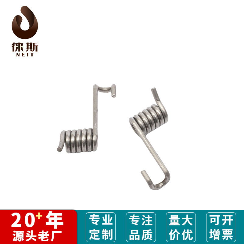 强力不锈钢扭转弹簧夹具扭转小型弹簧双钩夹子扭力弹簧扭簧批发