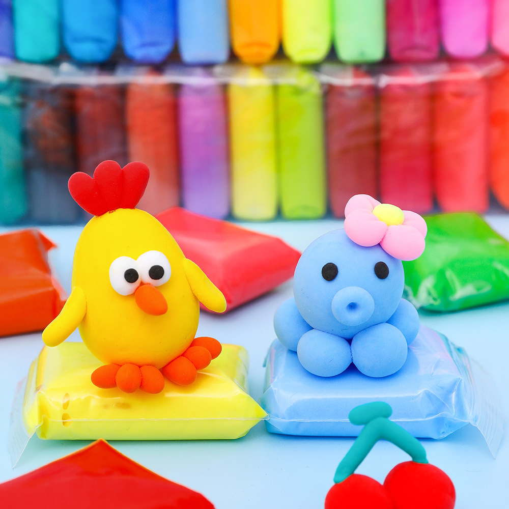 Niños de arcilla ultra ligera 12 colores 24 colores 36 color barro conjunto de jardín de infantes puzzle artesanal DIY arcilla de goma de plástico