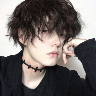 Wig Men's Tin Paper Hot Fluffy Handsome Daily Short Hair Japanese Series Smoke Hot Secondary Cos Simulation Full Head Cover