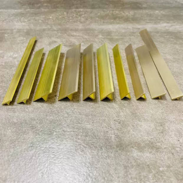 Т-образная плоская медная планка для декора края пола, ультратонкая плиточная планка из матовой меди.