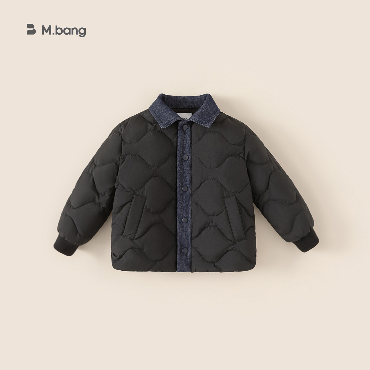 Youbao ropa para niños chaqueta de plumón para niños 2024 invierno nuevo bebé chaqueta de plumón de solapa de mezclilla para mantener el calor