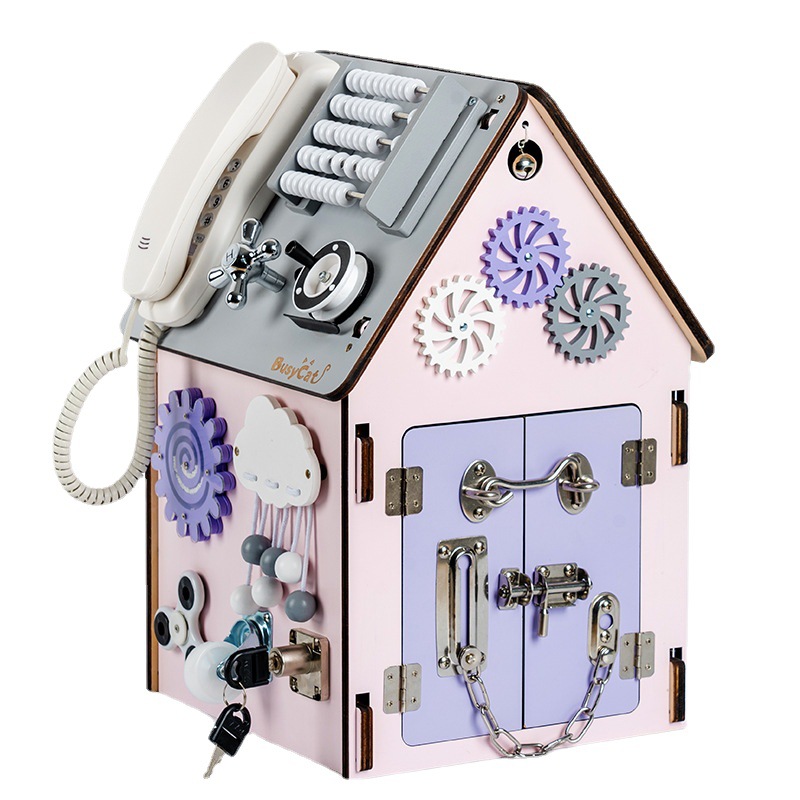 Madera ocupado tablero casa niños Montessori 1-2 años bebé casero DIY educación temprana juguetes educativos