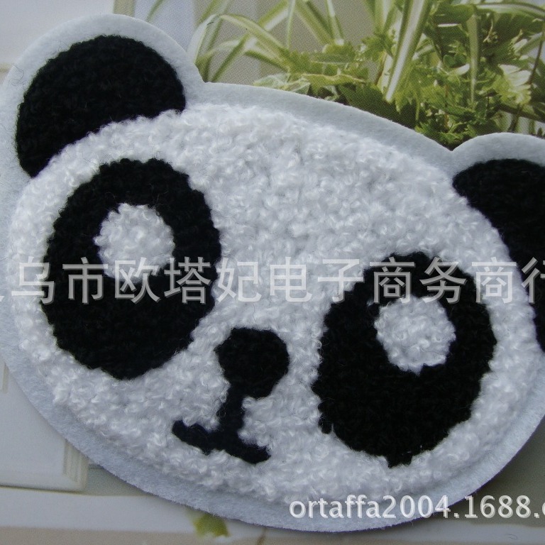 毛线绣布贴轻松猫毛巾绣 DIY补丁贴衣服黑白布贴绣花贴片辅料批发