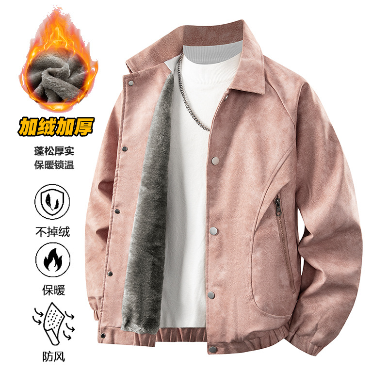 Añadir algodón grueso hombre otoño invierno americano chaqueta vintage locomotora hombre nuevo abrigo de algodón extra grande suelto