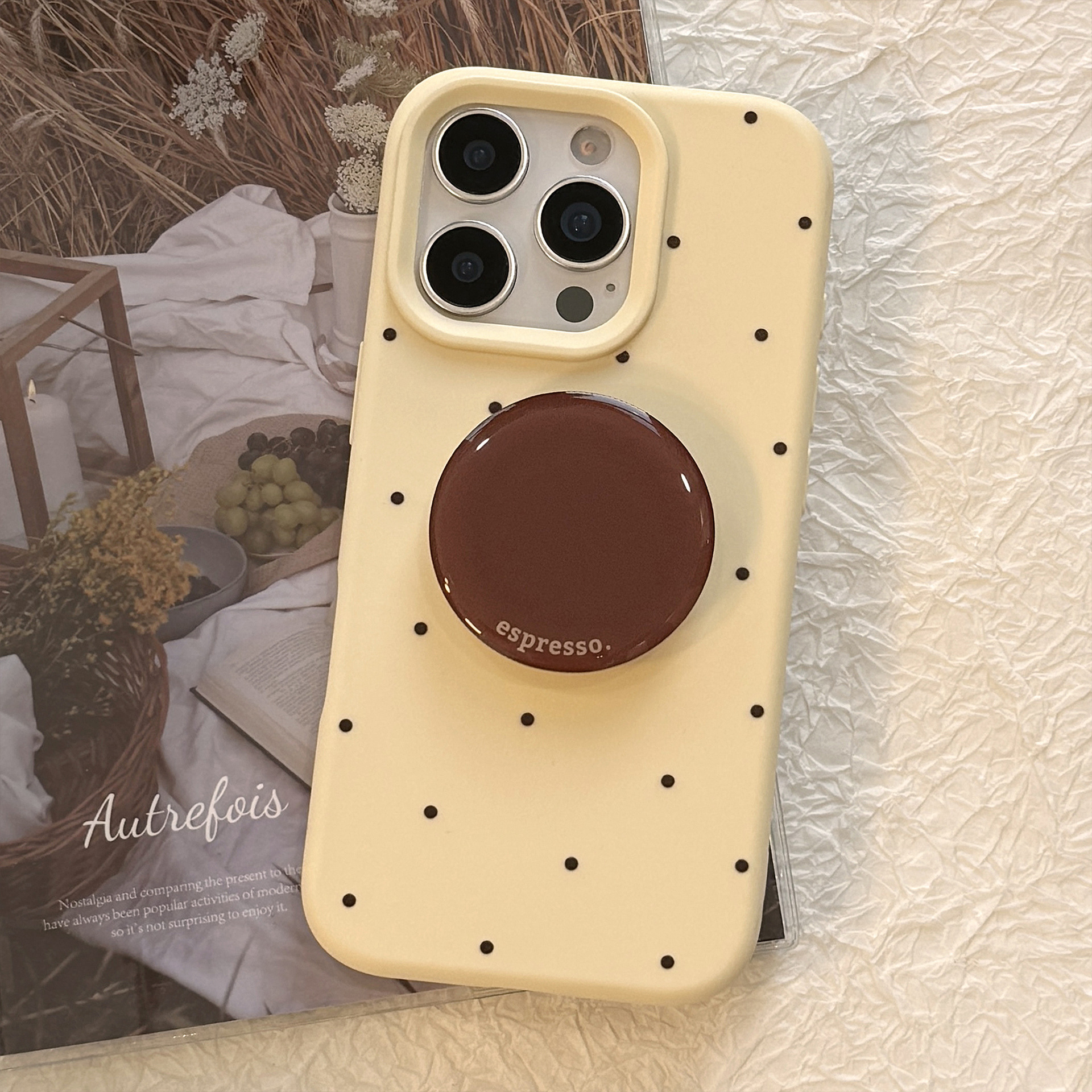 Cream Winds Retro Wave Point iPhone16 Teléfono móvil Apple 17 Carry Stand 15 Pro Max Aplicable 13