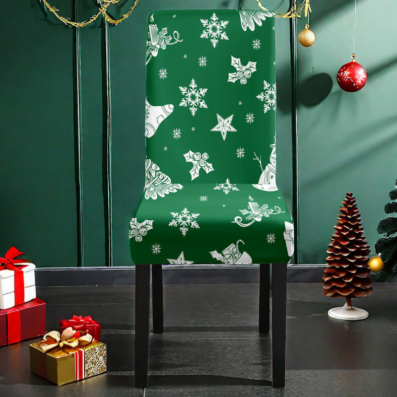 クリスマスプリント椅子カバー弾力椅子カバー保護カバースパンデックス洗濯椅子カバーはクリスマス装飾に適しています。|undefined