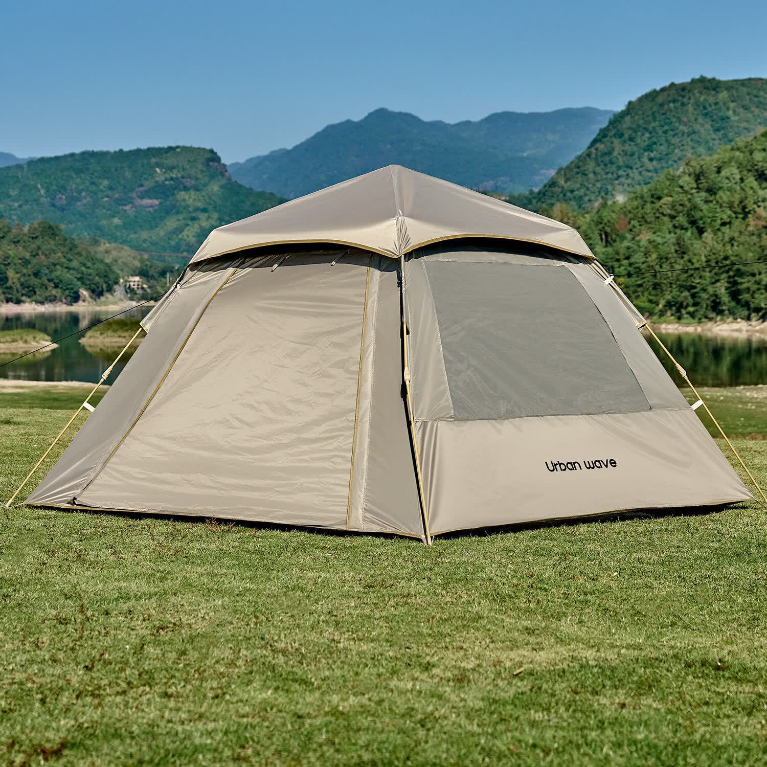 Outdoor portable tent for overnight camping and picnics, automatic camping equipment, complete set of rainproof foldable canopy 2-in-1