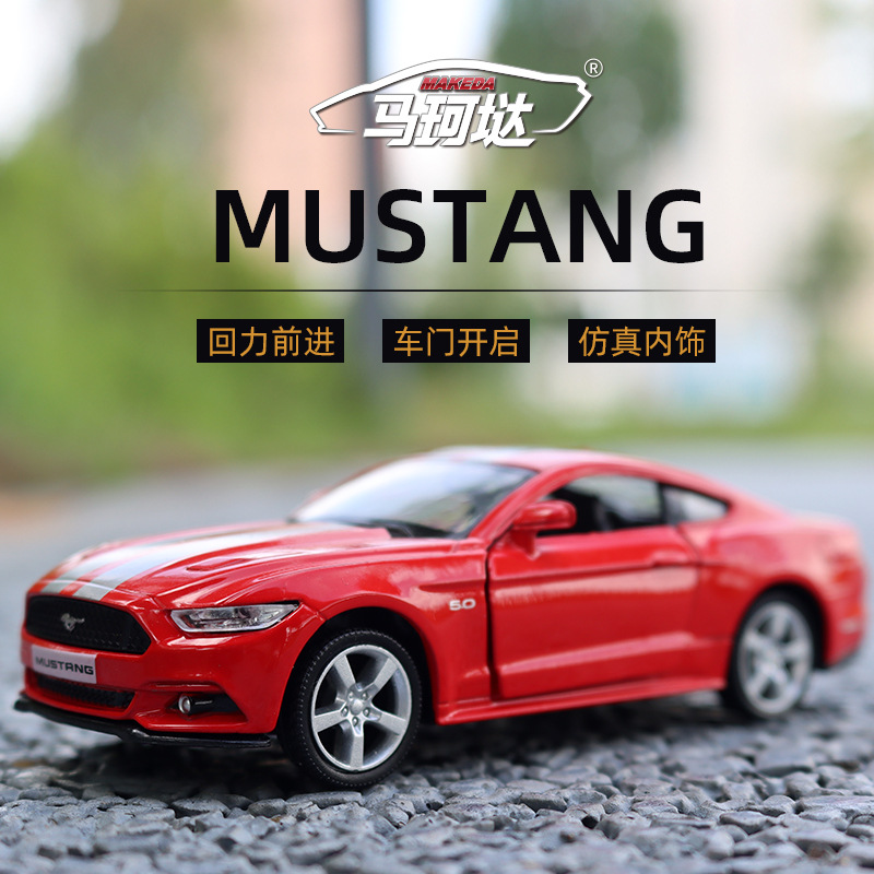 1: 36 Simulación Ford Mustang GT aleación modelo de automóvil juguetes coleccionables para niños adornos