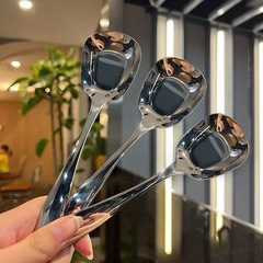 Insステンレス角頭スプーン韓国式洋食スプーン乾燥スプーン甘いアイスクリームヨーグルトスプーン家庭用スプーンスイカスプーン