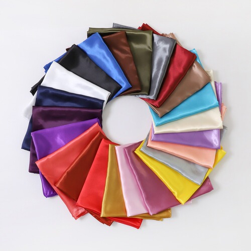 Silk Square Scarf with Satin Surface, 90CM Pure Color, Women's Neck Scarf and Head Scarf, Fashion Glossy Silk