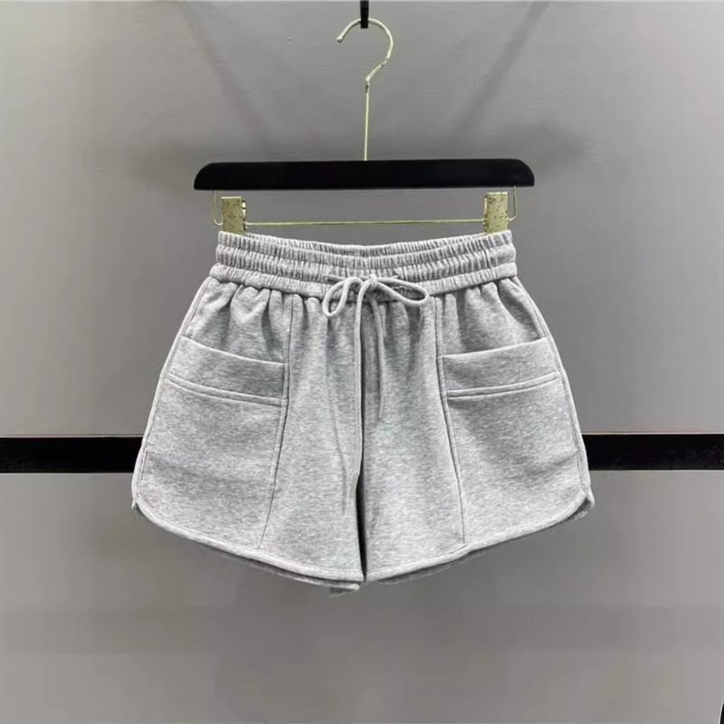 Summer New Casual Sports Home Shorts Women's Staggy Waist All-match Drawstring Loose Slimming A- line Wide-leg Hot Pants