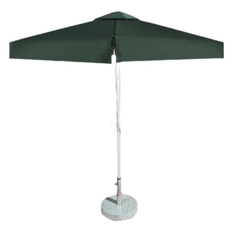 Sombrilla cuadrada con 4 varillas, sombrilla de poste central para exteriores, sombrilla de playa, sombrilla publicitaria comercial, sombrilla para puesto exterior de tienda, sombrilla para el sol.