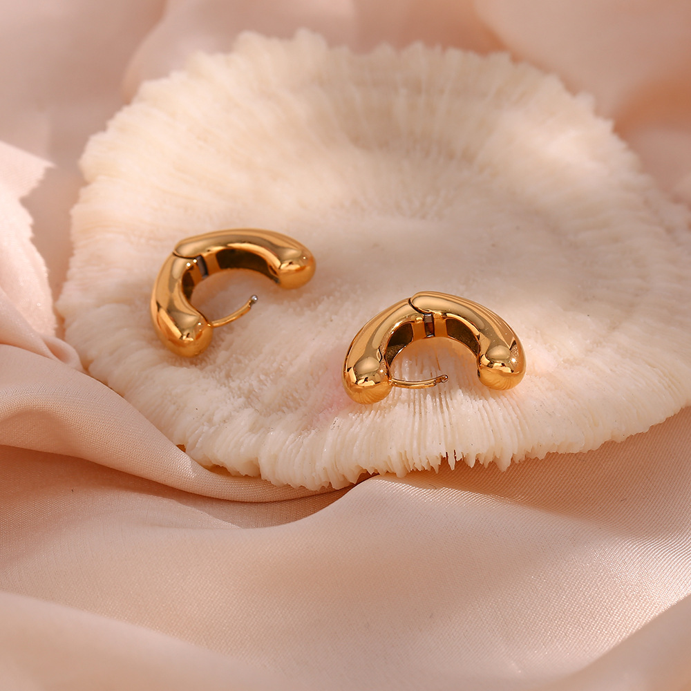 Fashion Heart Shape Stainless Steel Earrings Plating Stainless Steel Earrings