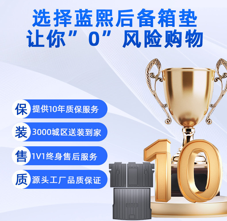 Toyota Trunk Mat for 26 Models: Frontlander, Weihan, Rav4, Camry, Avalon, Rav4, Platinum 3X